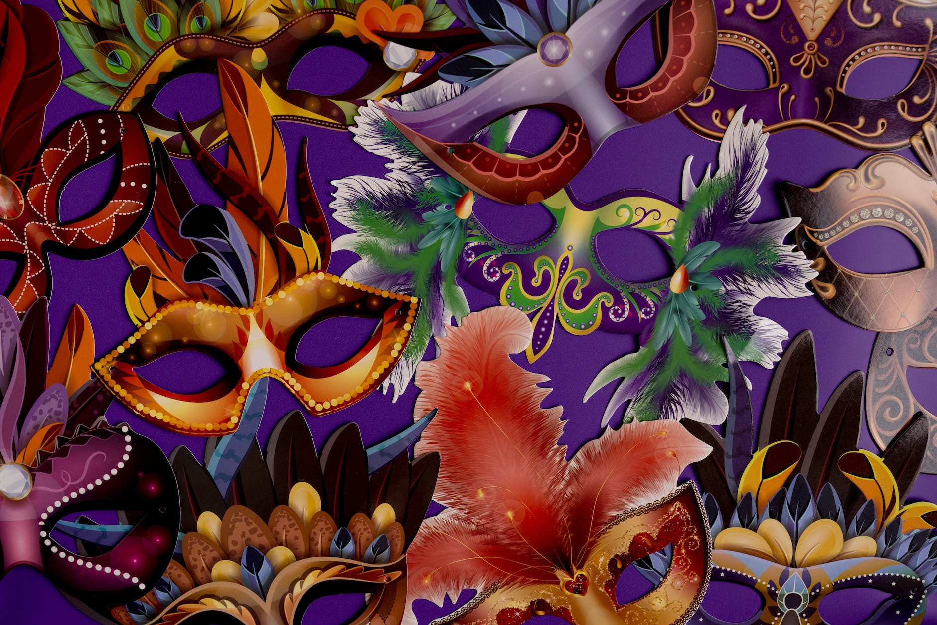 mardi gras masks background